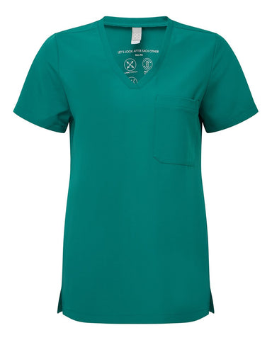 Onna NN300 - Women's Limitless V-Neck Stretch Scrub Top - Clean Green