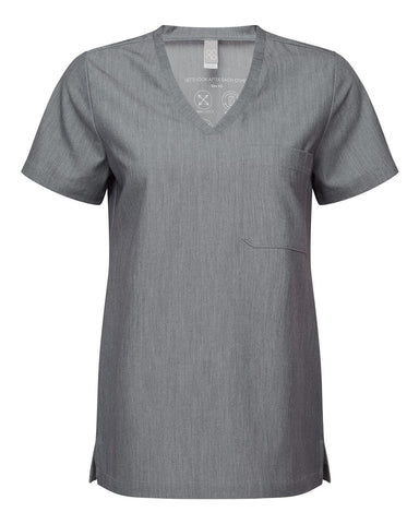 Onna NN300 - Women's Limitless V-Neck Stretch Scrub Top - Dynamo Grey