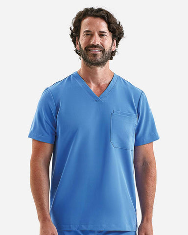 Onna NN200 - Men's Limitless V-Neck Stretch Scrub Top - Ceil Blue