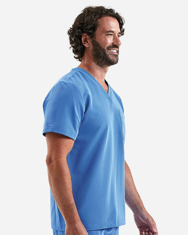 Onna NN200 - Men's Limitless V-Neck Stretch Scrub Top - Ceil Blue