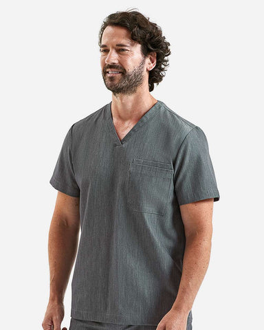 Onna NN200 - Men's Limitless V-Neck Stretch Scrub Top - Dynamo Grey