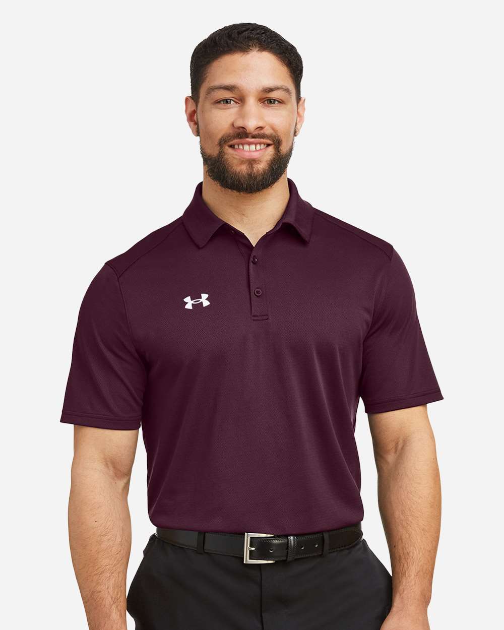 Under Armour 1370399 - Men's Tech™ Polo - Dark Maroon/ White