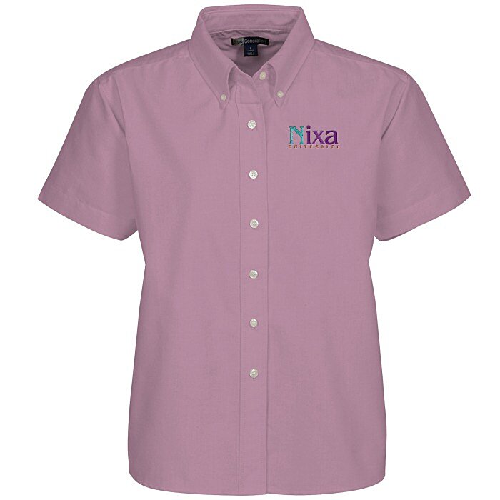 Blue Generation Short Sleeve Oxford - Ladies' - Solid - Oxford Burgundy