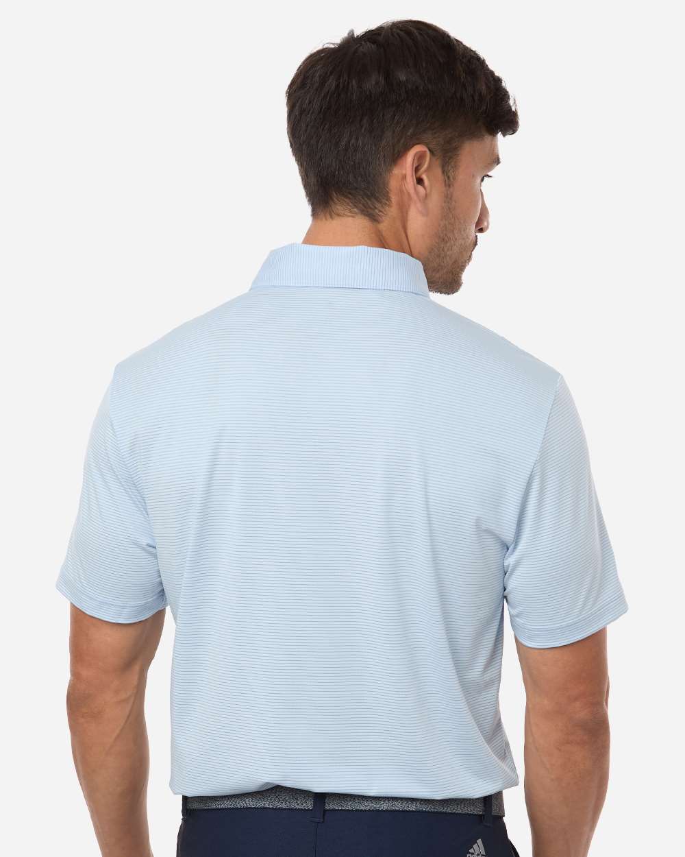adidas A2026 - Men's Ultimate365 Pencil Stripe Climacool Polo - Crystal Sky/ Lucid Ray Blue