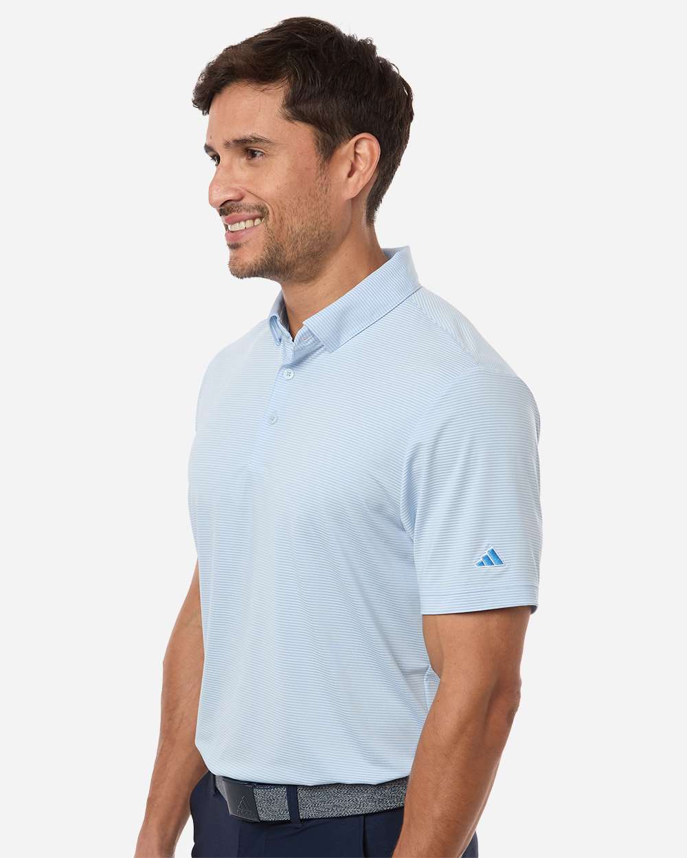adidas A2026 - Men's Ultimate365 Pencil Stripe Climacool Polo - Crystal Sky/ Lucid Ray Blue