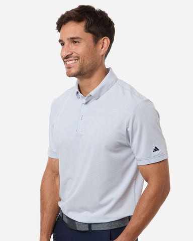 adidas A2026 - Men's Ultimate365 Pencil Stripe Climacool Polo - White/ Collegiate Navy