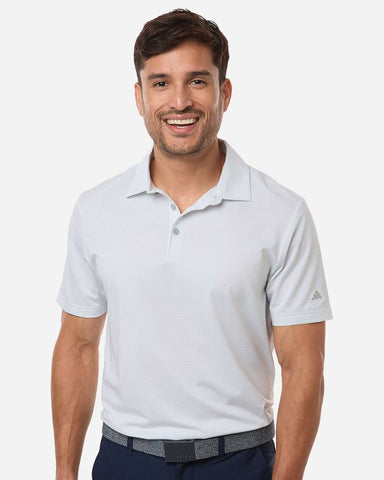 adidas A2026 - Men's Ultimate365 Pencil Stripe Climacool Polo - White/ Wonder Sage