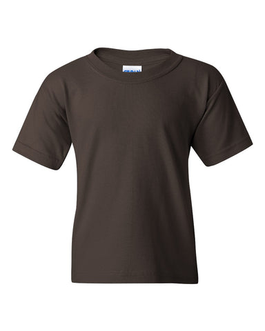 Gildan 5000B - Youth Heavy Cotton™ T-Shirt - Dark Chocolate - Front
