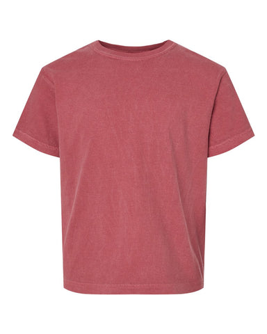 Comfort Colors 9018 - Youth Garment-Dyed Heavyweight T-Shirt - Crimson - Front