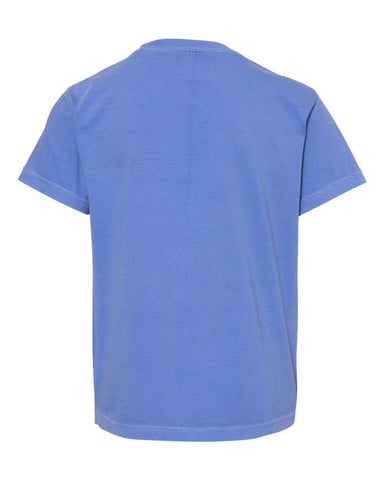 Comfort Colors 9018 - Youth Garment-Dyed Heavyweight T-Shirt - Flo Blue - Back