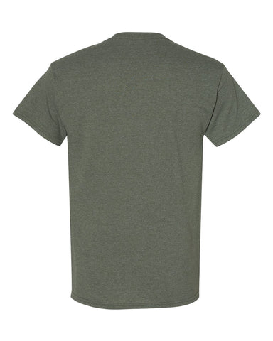 Gildan 5000 - Unisex Heavy Cotton™ T-Shirt - Heather Military Green - Back