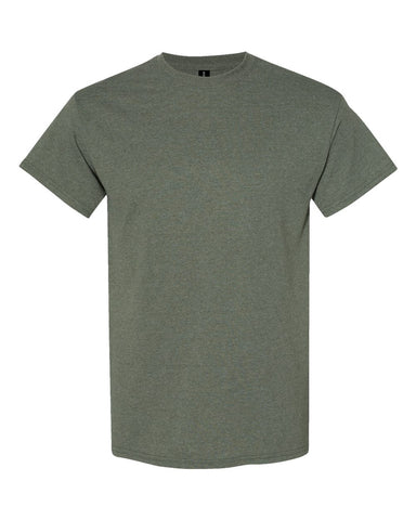 Gildan 5000 - Unisex Heavy Cotton™ T-Shirt - Heather Military Green - Front
