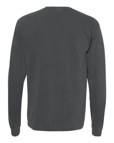 Comfort Colors 6014 - Unisex Garment-Dyed Heavyweight Long Sleeve T-Shirt - Pepper - Back