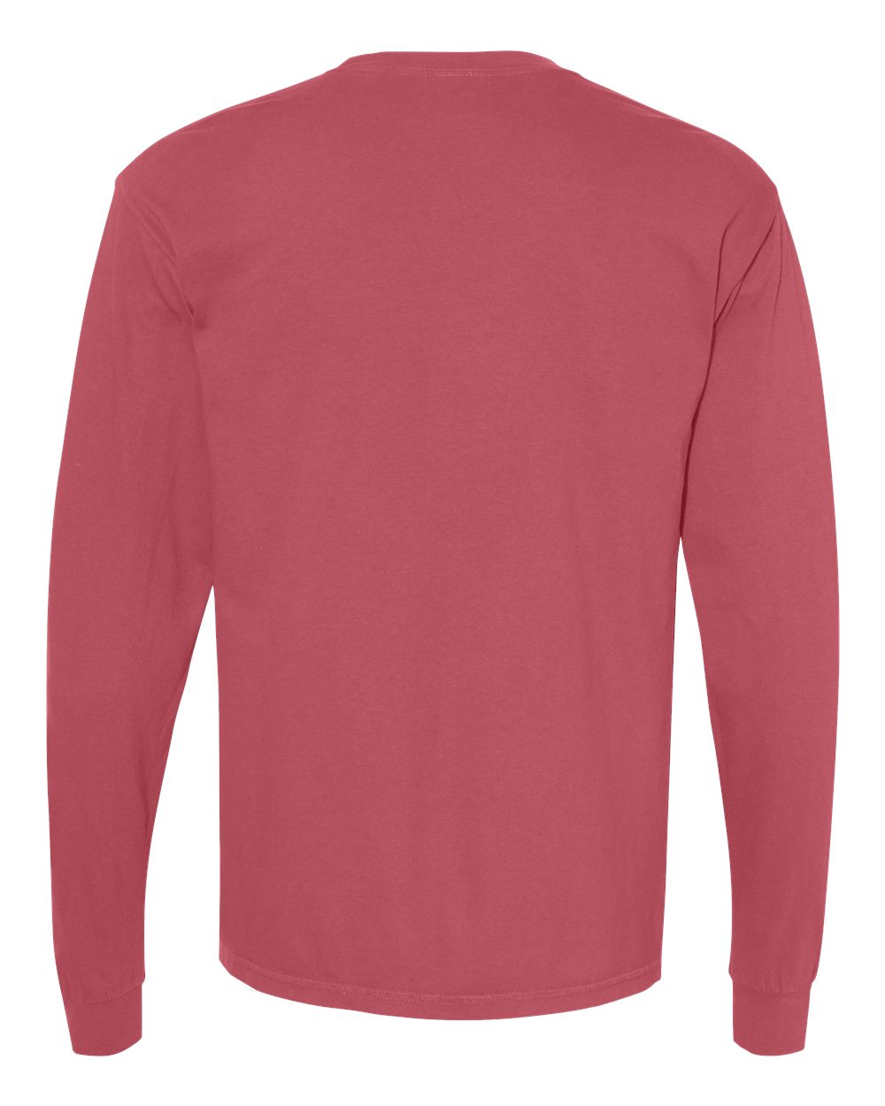 Comfort Colors 6014 - Unisex Garment-Dyed Heavyweight Long Sleeve T-Shirt - Crimson - Back