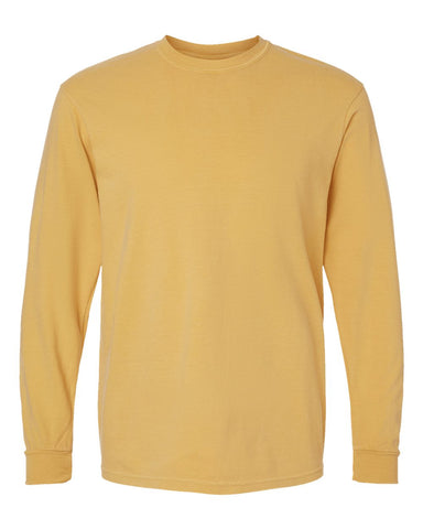 Comfort Colors 6014 - Unisex Garment-Dyed Heavyweight Long Sleeve T-Shirt - Mustard - Front