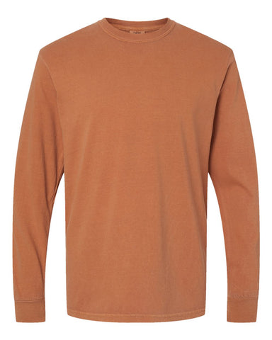 Comfort Colors 6014 - Unisex Garment-Dyed Heavyweight Long Sleeve T-Shirt - Yam - Front