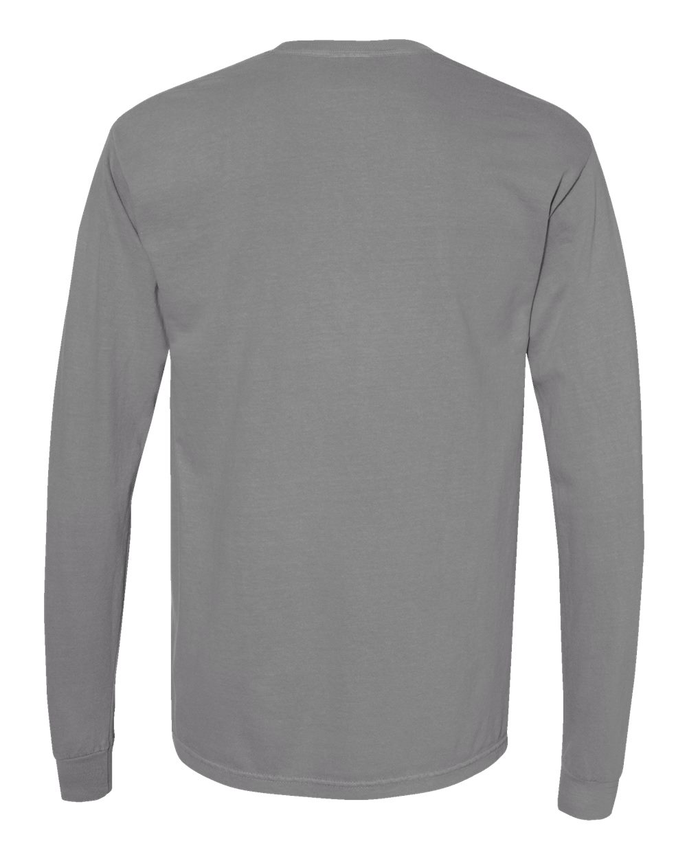 Comfort Colors 6014 - Unisex Garment-Dyed Heavyweight Long Sleeve T-Shirt - Grey - Back