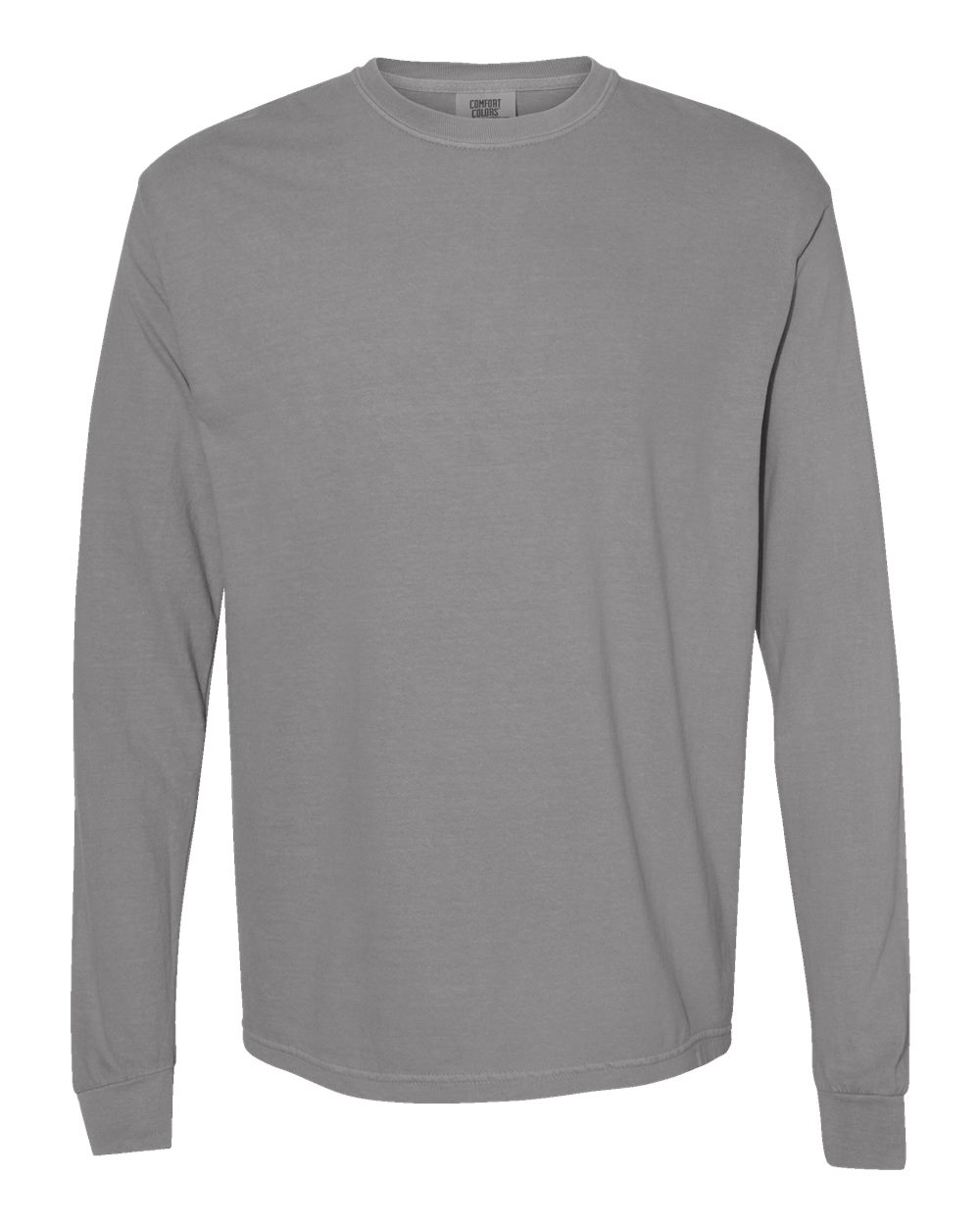 Comfort Colors 6014 - Unisex Garment-Dyed Heavyweight Long Sleeve T-Shirt - Grey - Front