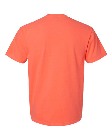 Comfort Colors 1717 - Unisex Garment-Dyed Heavyweight T-Shirt - Neon Red Orange - Back