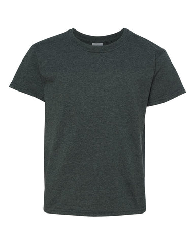 Gildan 5000B - Youth Heavy Cotton™ T-Shirt - Dark Heather - Front