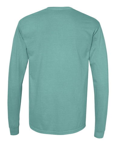 Comfort Colors 6014 - Unisex Garment-Dyed Heavyweight Long Sleeve T-Shirt - Seafoam - Back