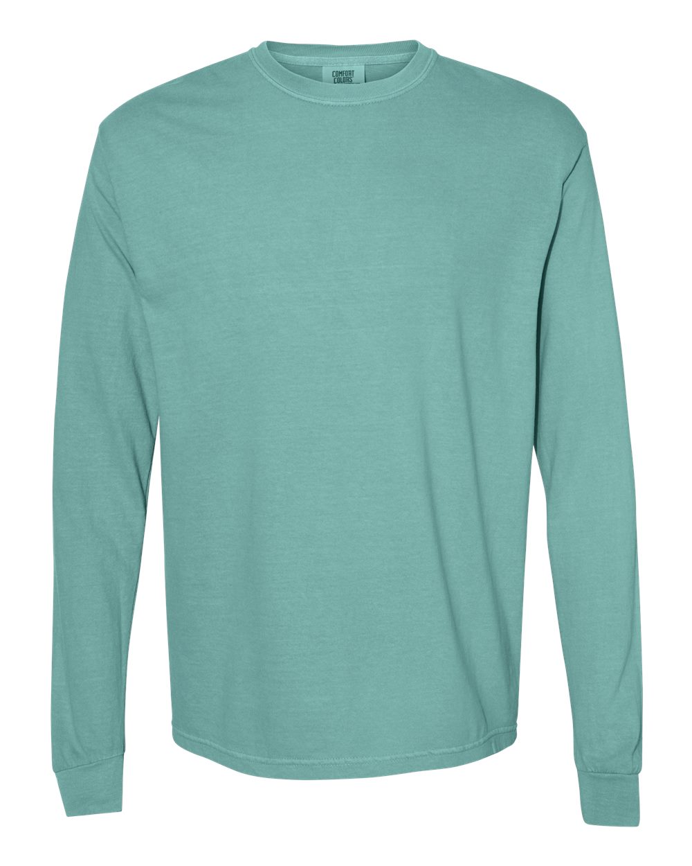 Comfort Colors 6014 - Unisex Garment-Dyed Heavyweight Long Sleeve T-Shirt - Seafoam - Front