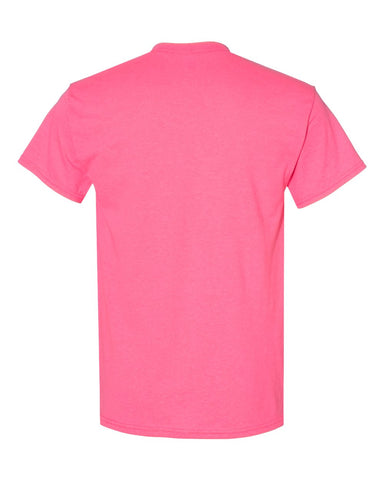 Gildan 5000 - Unisex Heavy Cotton™ T-Shirt - Safety Pink - Back