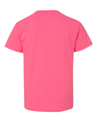 Gildan 5000B - Youth Heavy Cotton™ T-Shirt - Safety Pink - Back