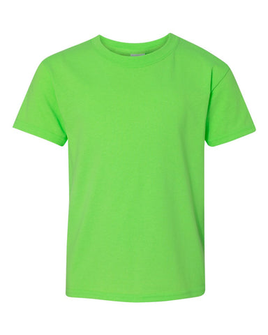 Gildan 5000B - Youth Heavy Cotton™ T-Shirt - Neon Green - Front