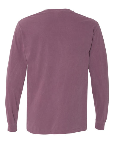 Comfort Colors 6014 - Unisex Garment-Dyed Heavyweight Long Sleeve T-Shirt - Berry - Back