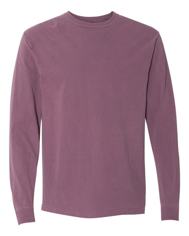 Comfort Colors 6014 - Unisex Garment-Dyed Heavyweight Long Sleeve T-Shirt - Berry - Front