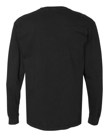 Comfort Colors 6014 - Unisex Garment-Dyed Heavyweight Long Sleeve T-Shirt - Black - Back