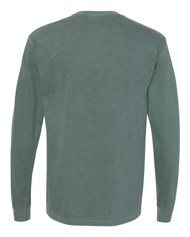Comfort Colors 6014 - Unisex Garment-Dyed Heavyweight Long Sleeve T-Shirt - Blue Spruce - Back