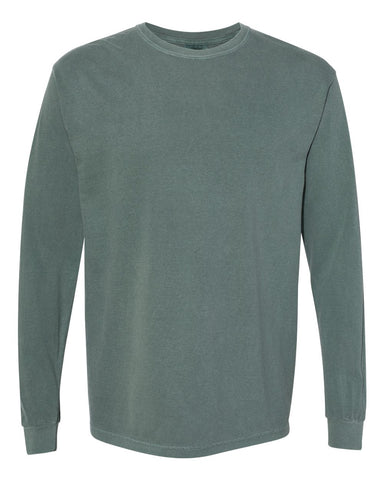 Comfort Colors 6014 - Unisex Garment-Dyed Heavyweight Long Sleeve T-Shirt - Blue Spruce - Front