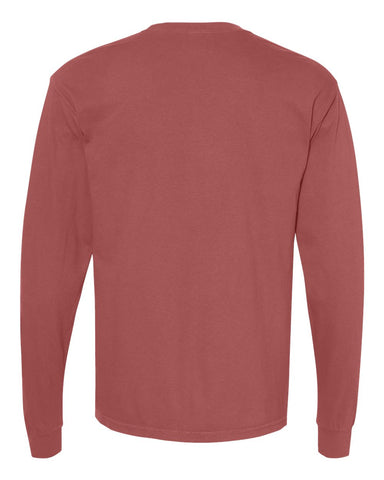 Comfort Colors 6014 - Unisex Garment-Dyed Heavyweight Long Sleeve T-Shirt - Brick - Back