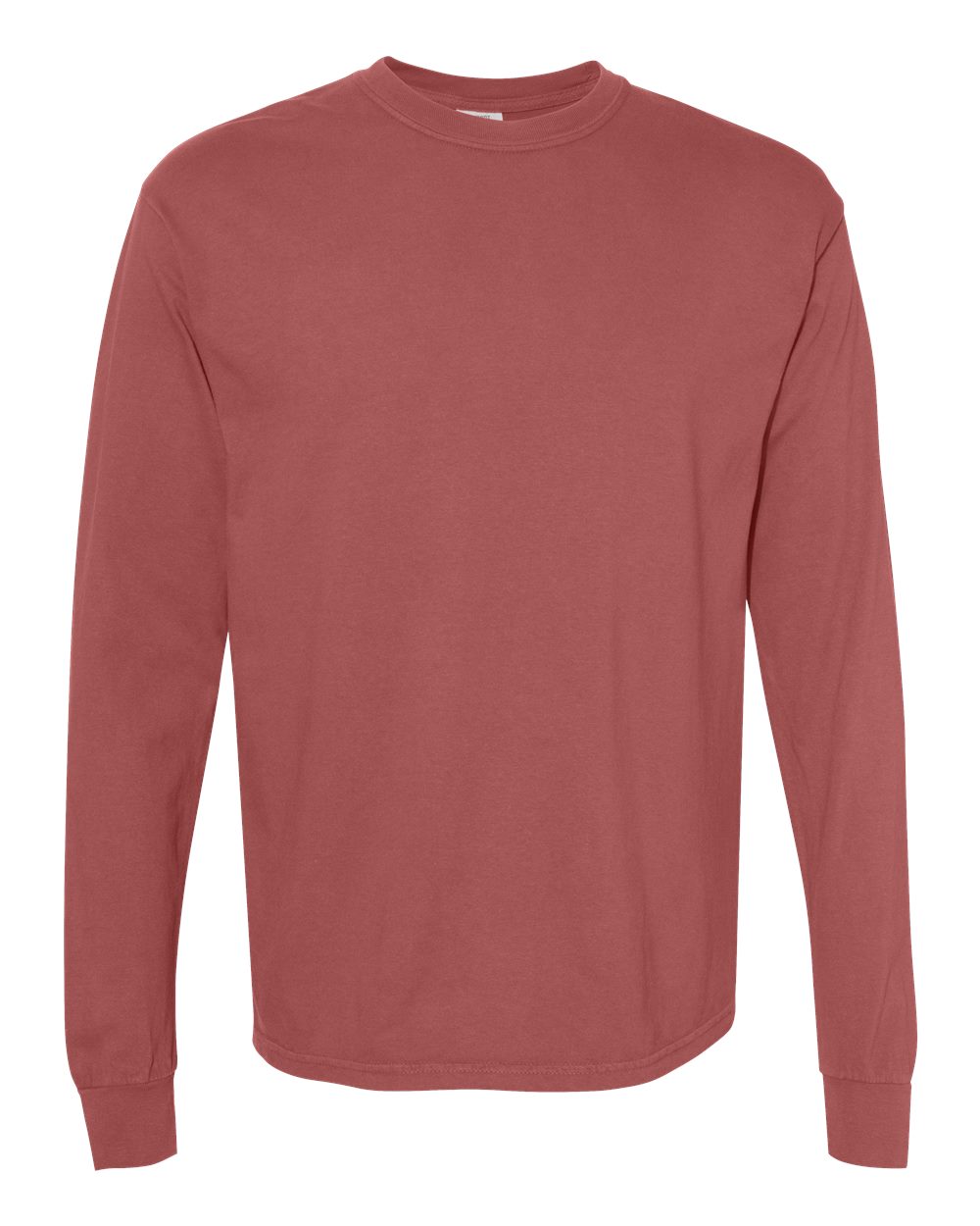 Comfort Colors 6014 - Unisex Garment-Dyed Heavyweight Long Sleeve T-Shirt - Brick - Front
