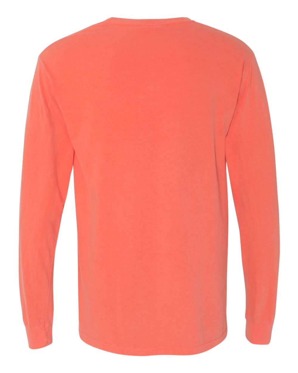 Comfort Colors 6014 - Unisex Garment-Dyed Heavyweight Long Sleeve T-Shirt - Bright Salmon - Back