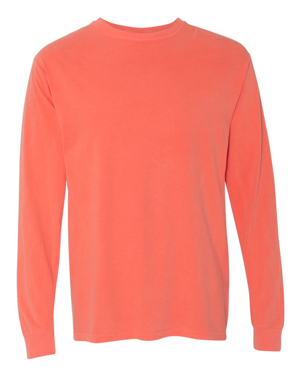 Comfort Colors 6014 - Unisex Garment-Dyed Heavyweight Long Sleeve T-Shirt - Bright Salmon - Front