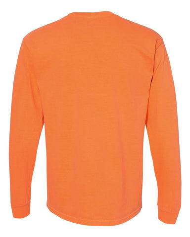 Comfort Colors 6014 - Unisex Garment-Dyed Heavyweight Long Sleeve T-Shirt - Burnt Orange - Back