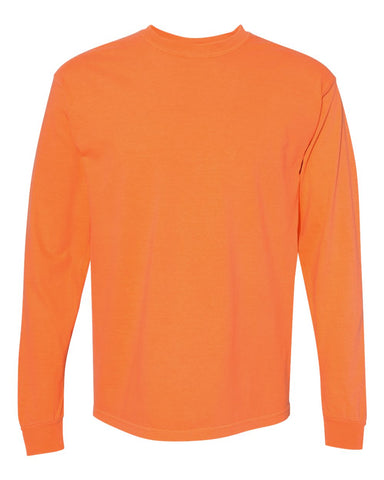 Comfort Colors 6014 - Unisex Garment-Dyed Heavyweight Long Sleeve T-Shirt - Burnt Orange - Front
