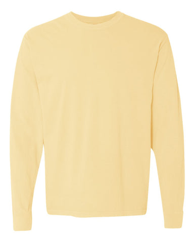 Comfort Colors 6014 - Unisex Garment-Dyed Heavyweight Long Sleeve T-Shirt - Butter - Front