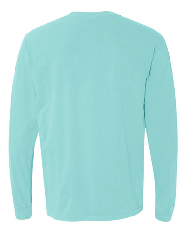 Comfort Colors 6014 - Unisex Garment-Dyed Heavyweight Long Sleeve T-Shirt - Chalky Mint - Back