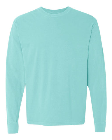Comfort Colors 6014 - Unisex Garment-Dyed Heavyweight Long Sleeve T-Shirt - Chalky Mint - Front