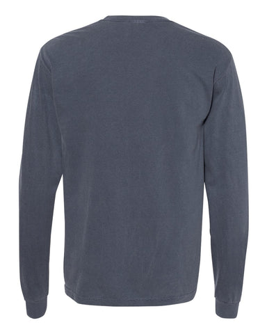 Comfort Colors 6014 - Unisex Garment-Dyed Heavyweight Long Sleeve T-Shirt - Denim - Back