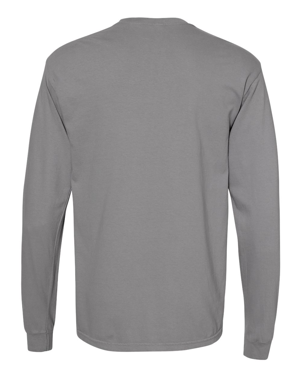 Comfort Colors 6014 - Unisex Garment-Dyed Heavyweight Long Sleeve T-Shirt - Granite - Back