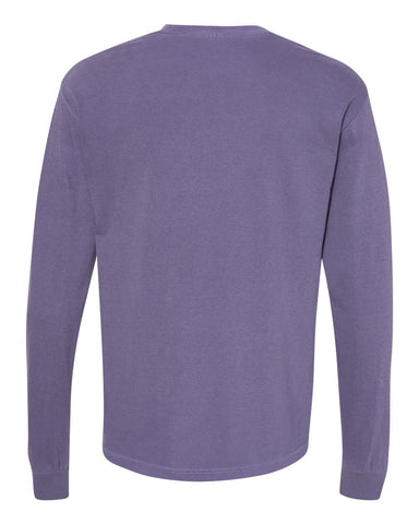 Comfort Colors 6014 - Unisex Garment-Dyed Heavyweight Long Sleeve T-Shirt - Grape - Back