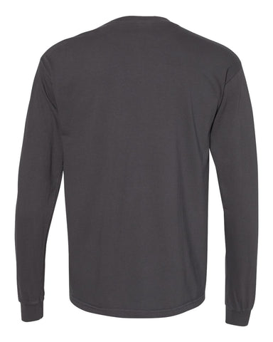 Comfort Colors 6014 - Unisex Garment-Dyed Heavyweight Long Sleeve T-Shirt - Graphite - Back