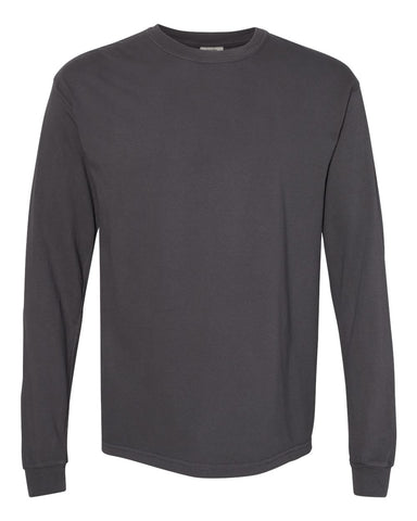 Comfort Colors 6014 - Unisex Garment-Dyed Heavyweight Long Sleeve T-Shirt - Graphite - Front