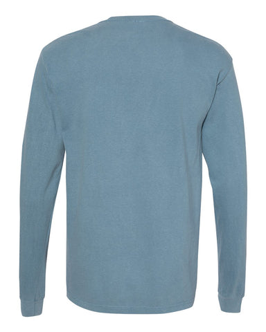 Comfort Colors 6014 - Unisex Garment-Dyed Heavyweight Long Sleeve T-Shirt - Ice Blue - Back