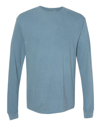 Comfort Colors 6014 - Unisex Garment-Dyed Heavyweight Long Sleeve T-Shirt - Ice Blue - Front